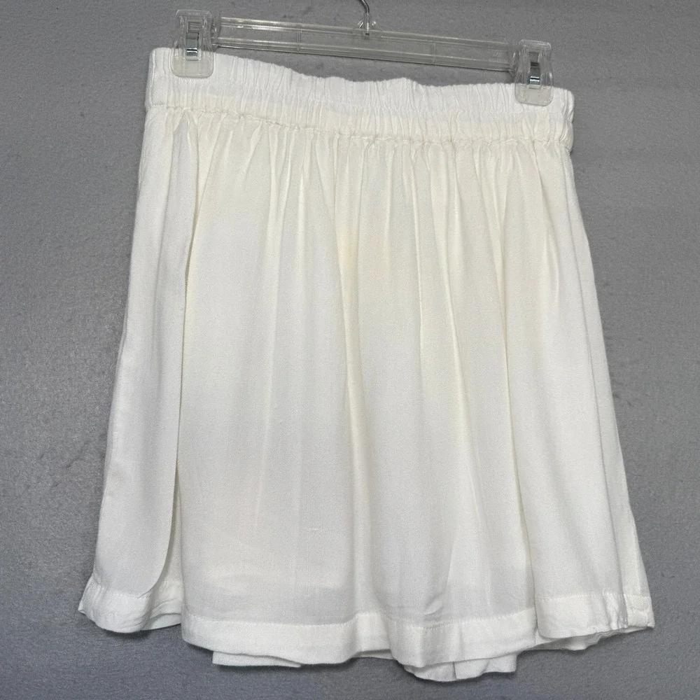 Sim & Sam Y2K Linen‎ Pleated Mini Skirt Women's Size S Flowy Balletcore Coquette